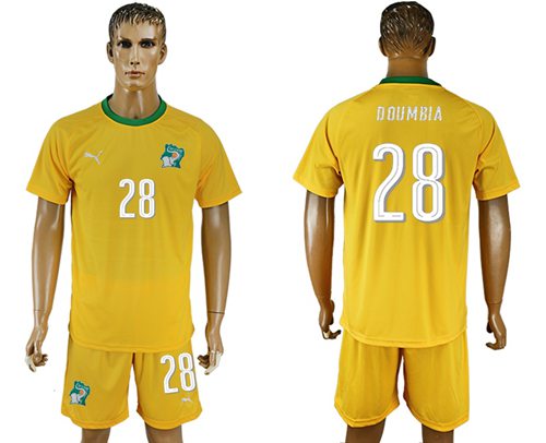 Cote d'lvoire #28 Doumbia Home Soccer Country Jersey - Click Image to Close